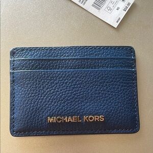 Michael Kors Blue Leather Card Holder